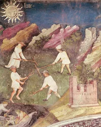 O mês de julho, detalhe da colheita, c.1400